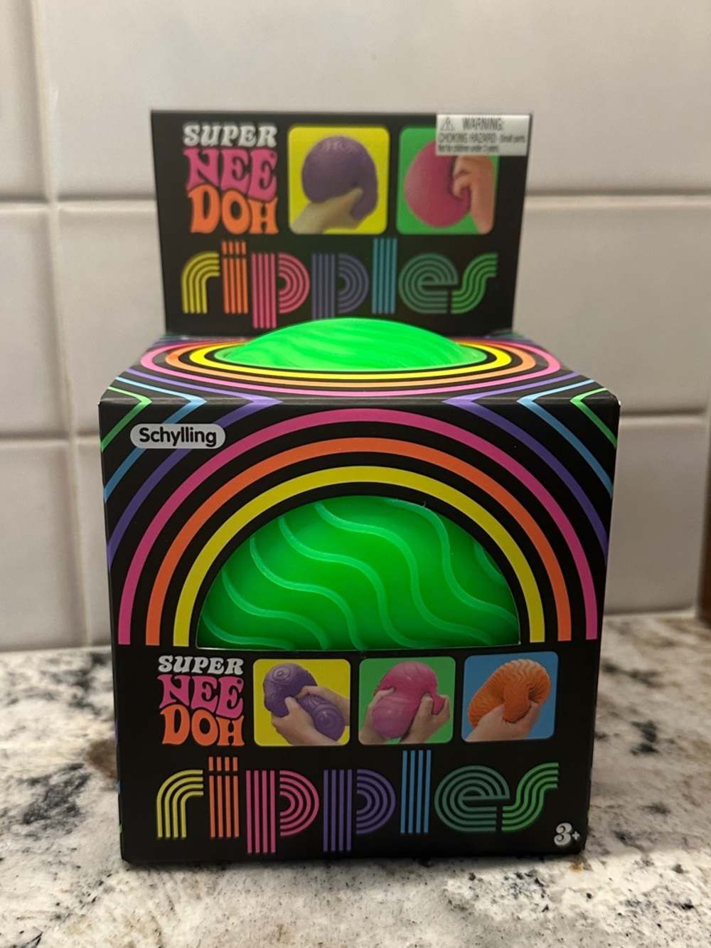 Super NeeDoh Ripples Squishy Stress Ball - Bright Green